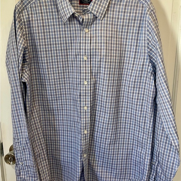 UNTUCKit large Blue/White Casual Button Down Shirt no iron Classic - Picture 1 of 6